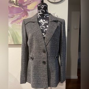 Tahari Grey/Black Textured Blazer